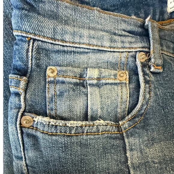 ZARA Premium Medium Wash Distressed Destroyed Hem Skinny Jeans Boho Hippie Sz 2 - Picture 7 of 8